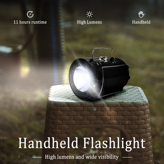 4pcs Portable LED Camping Lanterns - Lightweight,, USB Rechargeable Survival Flashlights with Solar Power for Indoor/Outdoor Emergency, Hiking, and Power Outages, Camping Accessories