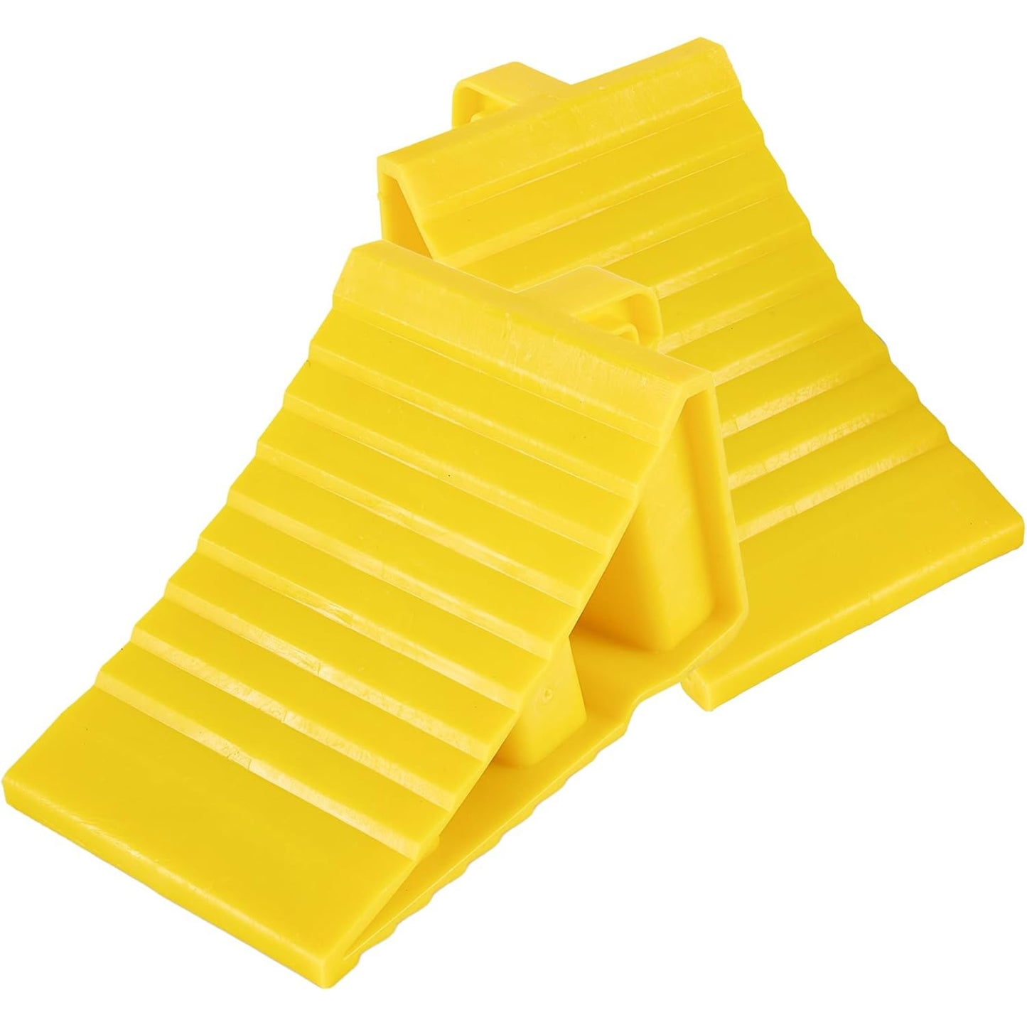 2pcs Wheel Stopper for Car | Multipurpose Anti-Slip Wheel Chocks | Anti-Slip Wheel Stopper | Portable Yellow Tire Chocks | Wear-Resistant Tire Stopper for Trucks,, Trailers, Car Wheel Stoppers For Garage, Trailer Equipment, S