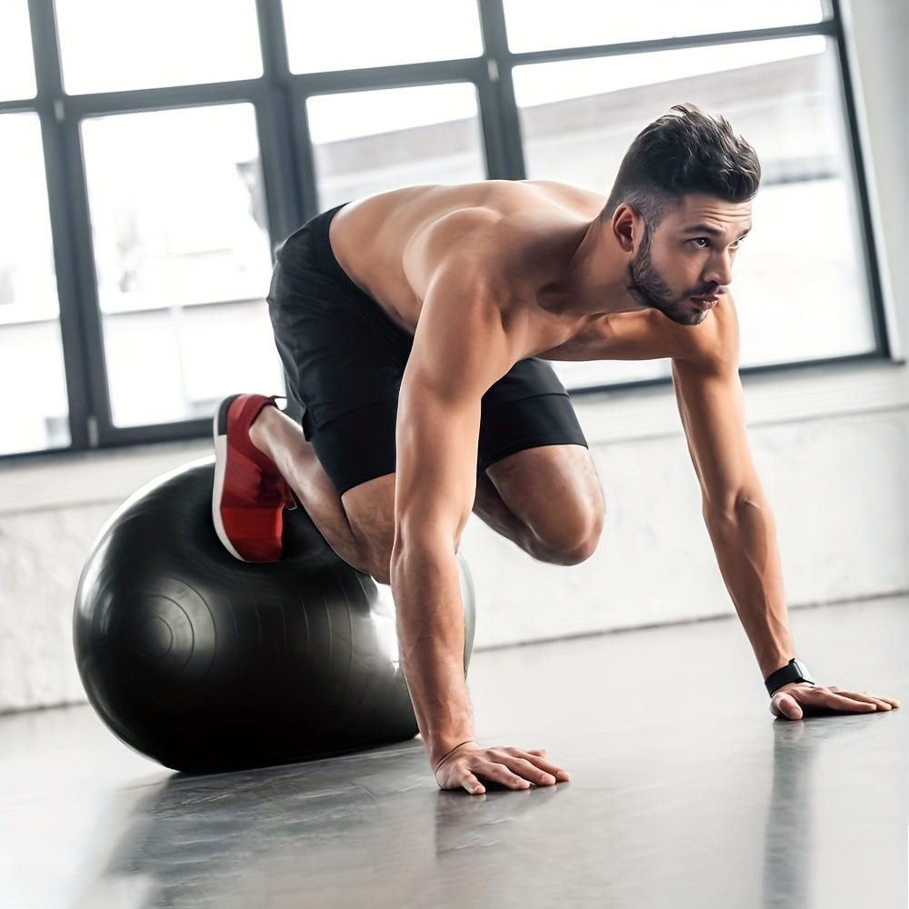 2pcs Durable Large Black Yoga Balls, Perfect For Fitness, Stability, And Exercise, Perfect For Home, Office, Or Classroom, Safe Exercise, 25 Inches