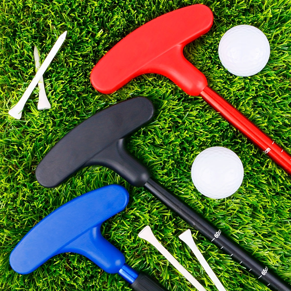 3pcs Golf Putting Set (1 Club With 2 Balls), Suitable For Both Men And Women, With Left And Right Directional Putting, Suitable For Right-handed Or Left-handed Golfers, Adjustable Length Golf Putting, Suitable For Teenagers A