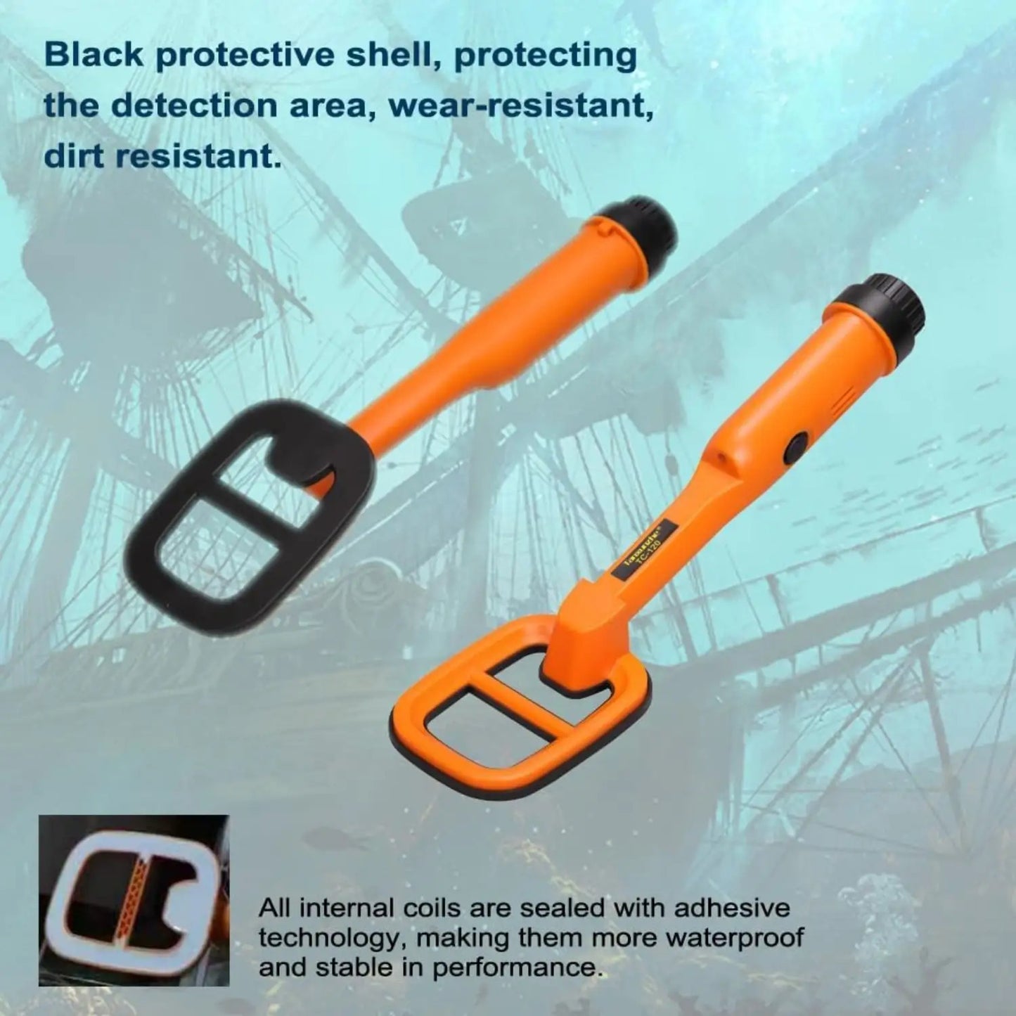High precision deep water metal detector- 100 feet waterproof, anti-interference large cable, suitable for all kinds of metal detection, Treasure Hunting Tool, Underwater Metal Finder, Lightweight Design, Handheld Device, Pre