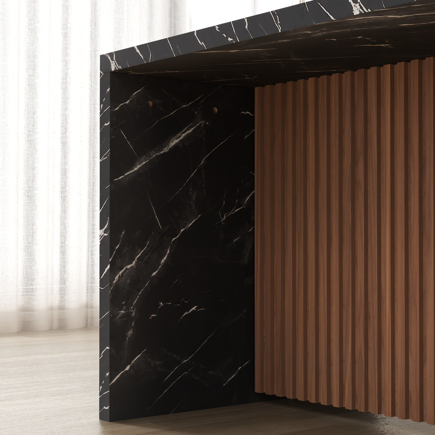 Spacious Faux Marble Dining Table Suitable for 4 to 6 Individuals, Measuring 63 Inches, Featuring a Contemporary Striped Marble Design with a Grill Pattern, Perfect for The Dining Or Living Area, And Easy to Assemble.