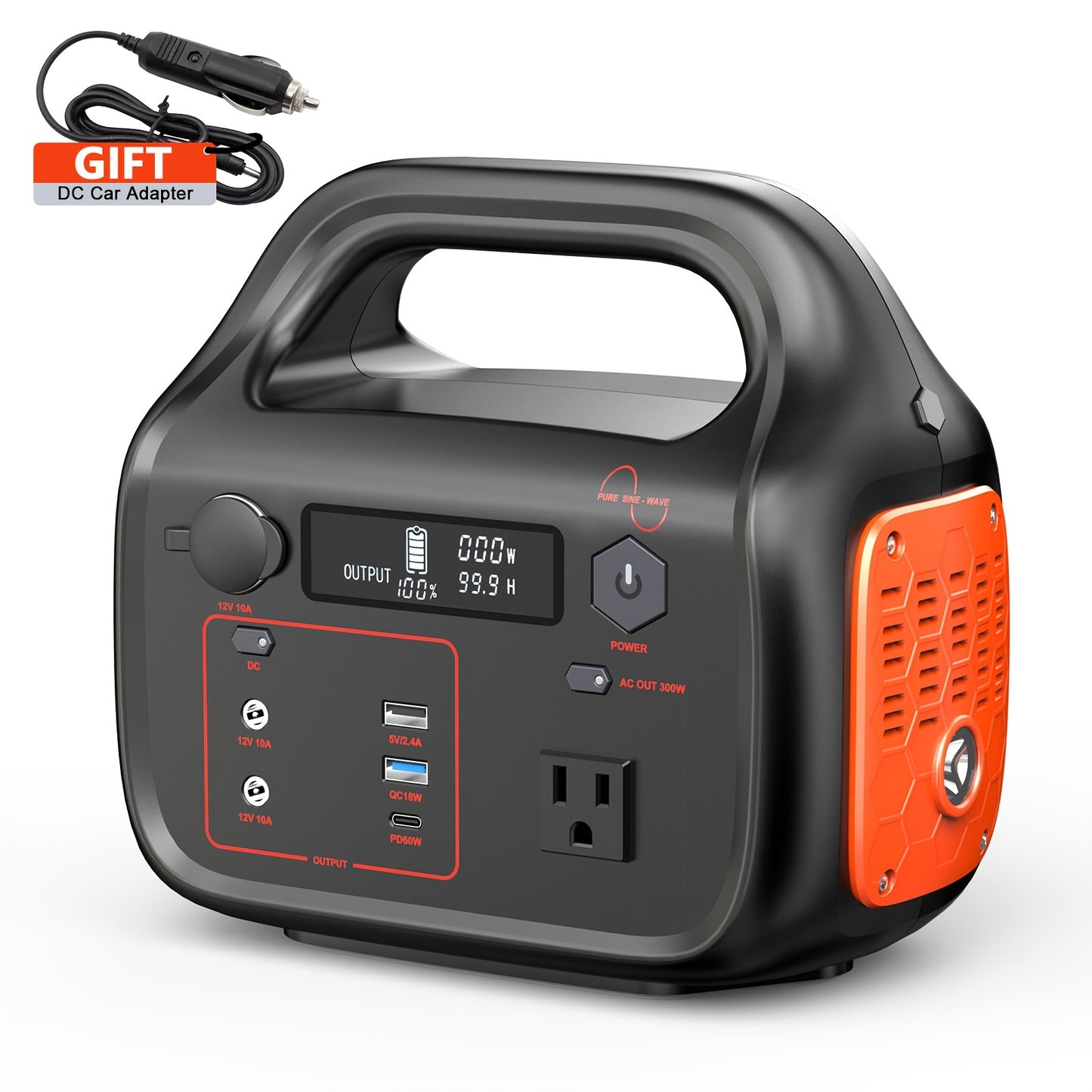 300W/293Wh, 600W/642Wh, 1000W/1024Wh Portable Power Station, Solar Generator(Excluding Solar Panels) with AC Qutlet/2 DC Ports/3 USB Ports Backup Battery/Power Supply for Qutdoor Trip Camping Emergency Survival Gear Travel Hu