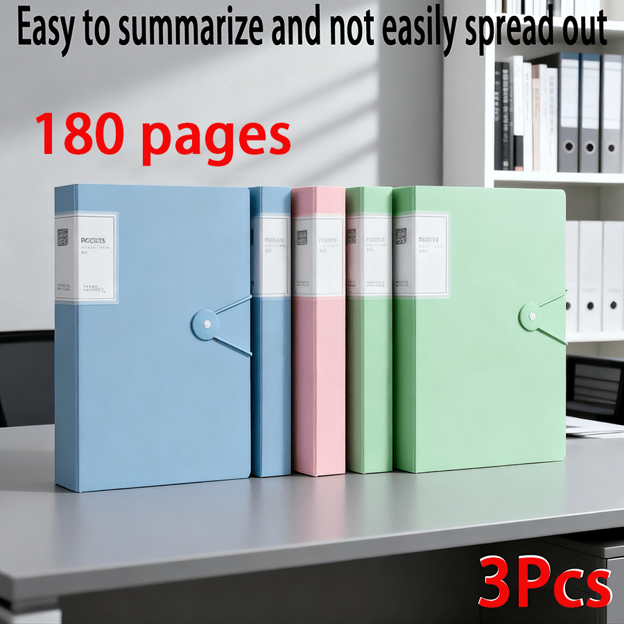 3 Packs ( Binder Units) Professional A4 Ring Binder - Heavy-Demand Compatible for, Office & Use | 180-Page Acid-Free Pages, Pages for Document Organization, Minimalist Binding for Binders & Loose- Systems