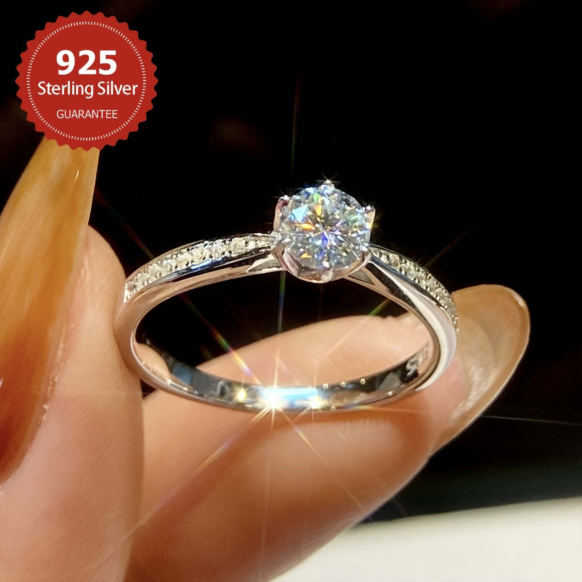 Weight: 5 yards 2. 1g, 6 yards 2. 25g, 7 yards 2. 27g, 8 yards 2. 3g, 9 yards 2. 4g, 10 yards 2. 5g, 11 yards 2. 52g; Moissanite: 1ct*1pc 1CT Moissanite Engagement Ring Women'S Wedding Ring 925 Sterling Silvery Low Allergy Sp