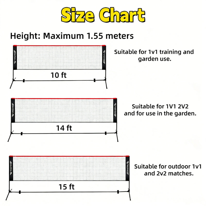 Outdoor Portable Tennis Net, Badminton, Water, Universal, up to 61.02inch, Lightweight and Easy to Assemble, Training and Entertainment Model