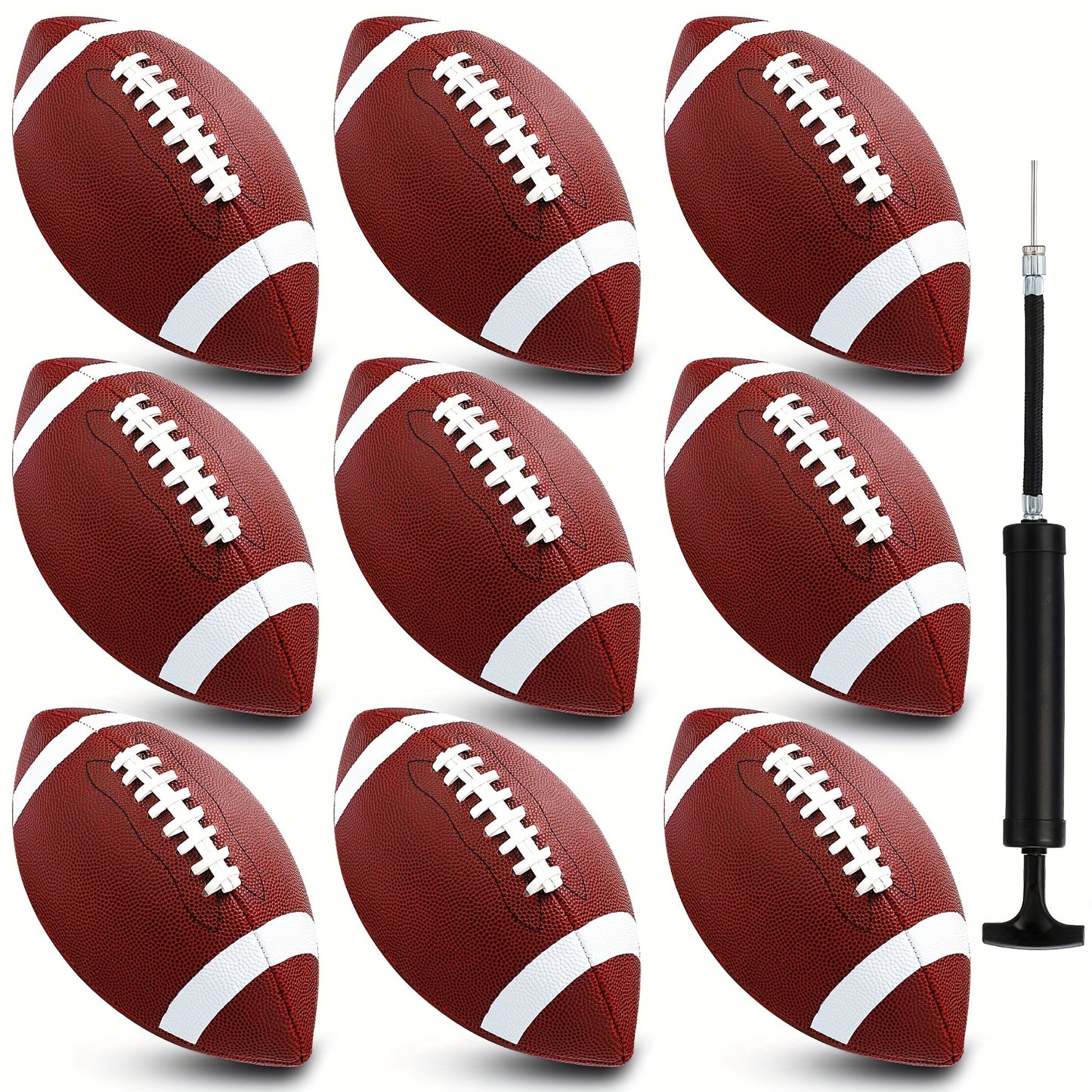 Composite Leather Footballs Official Size Composite Leather Balls Composite Leather Inflatable Footballs With Pump Indoor Outdoor Footballs Bulk For Training And Recreational Play