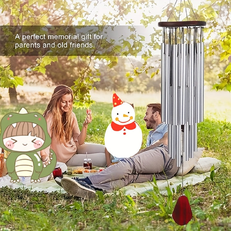 Large 27-tube Outdoor Wind Chime, 34-inch Church Bell Garden Wind Chime