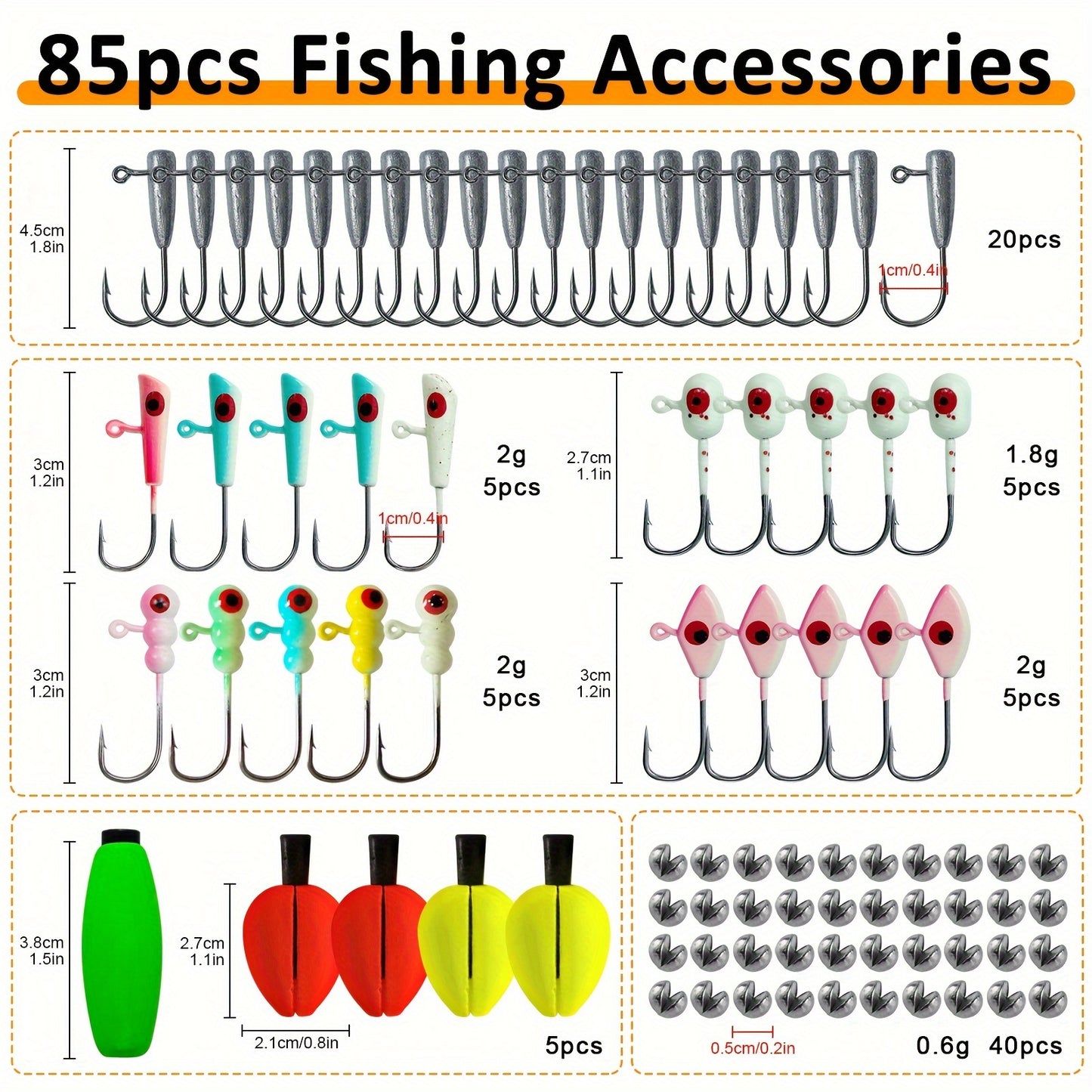 228pcs Crappie Lures Kit With Soft Plastic Paddle Tail, Tube Jig Heads, Split Shots, Peg Floats Crappie Lures Jigs Accessories For Crappie Trout Bass Walleye