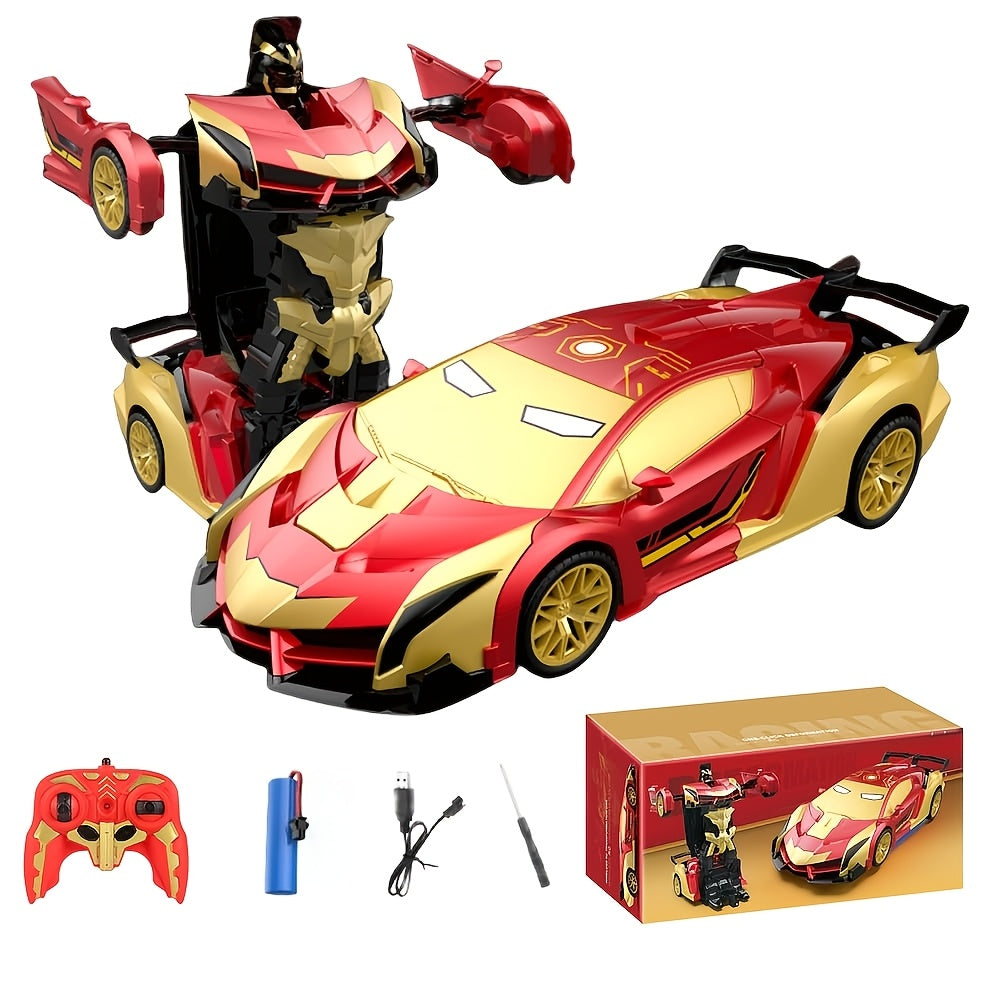 ' Transforming RC Car & Robot - 2.4GHz Remote Control, 360° Drift Racing Car Converts to Robot, One-Click Transformation, - () - Birthday/Christmas/Halloween Gift for Kids