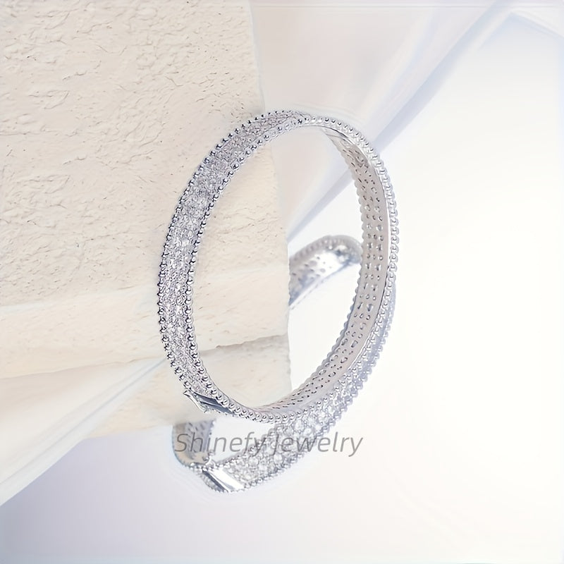 Moissanite Bracelet Jewelry for Women: 925 Sterling Silvery Hypoallergenic Bracelet with Dazzling Moissanite Stones, Elegant & Sexy Design for Wedding/Valentines/Christmas Gifts - Luxe Gift Box for Wife, Girlfriend, Mother