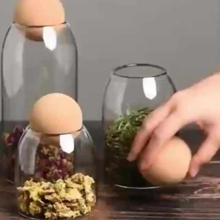 3pcs Glass Storage Container With Spherical Cork Stopper, 17 Oz/500ml Glass Jar, Perfect For Storing Tea, Flowers, Nuts, Candies, Etc. - A Must-have For Kitchen Organizing