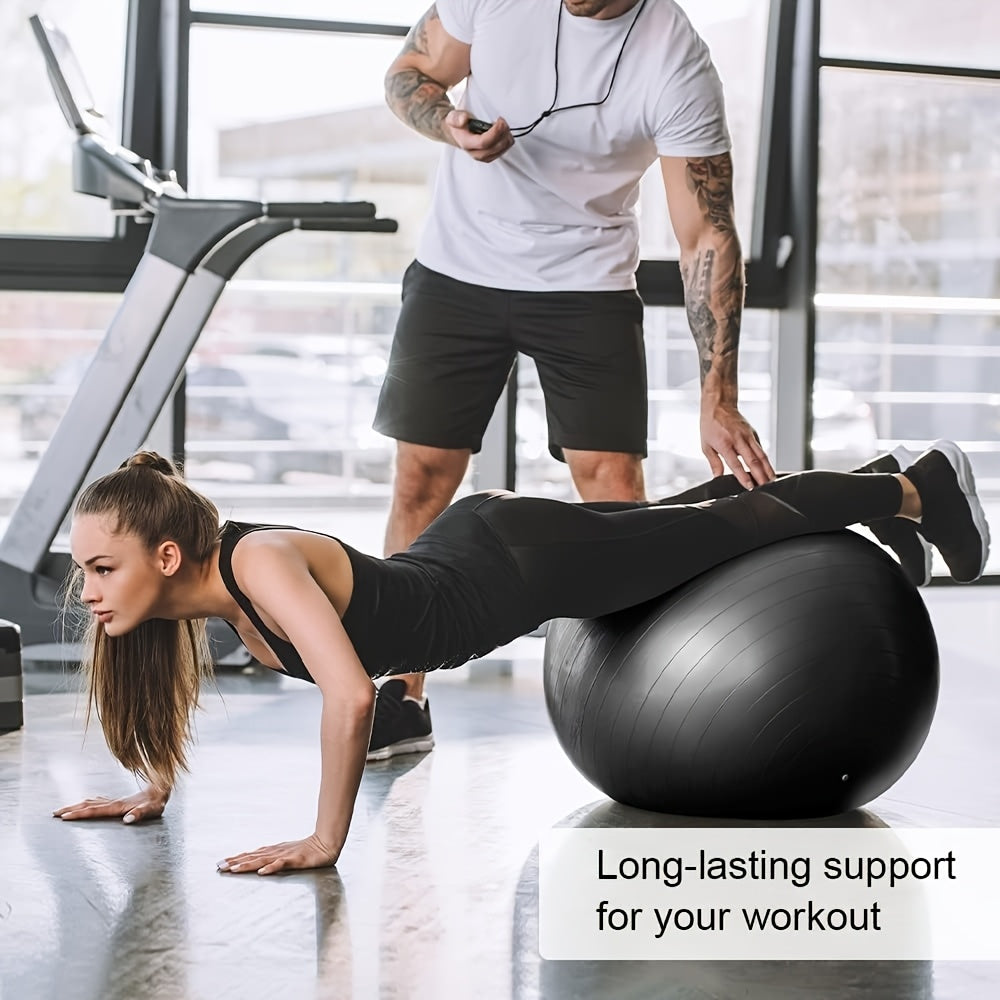 2pcs Durable Large Black Yoga Balls, Perfect For Fitness, Stability, And Exercise, Perfect For Home, Office, Or Classroom, Safe Exercise, 25 Inches