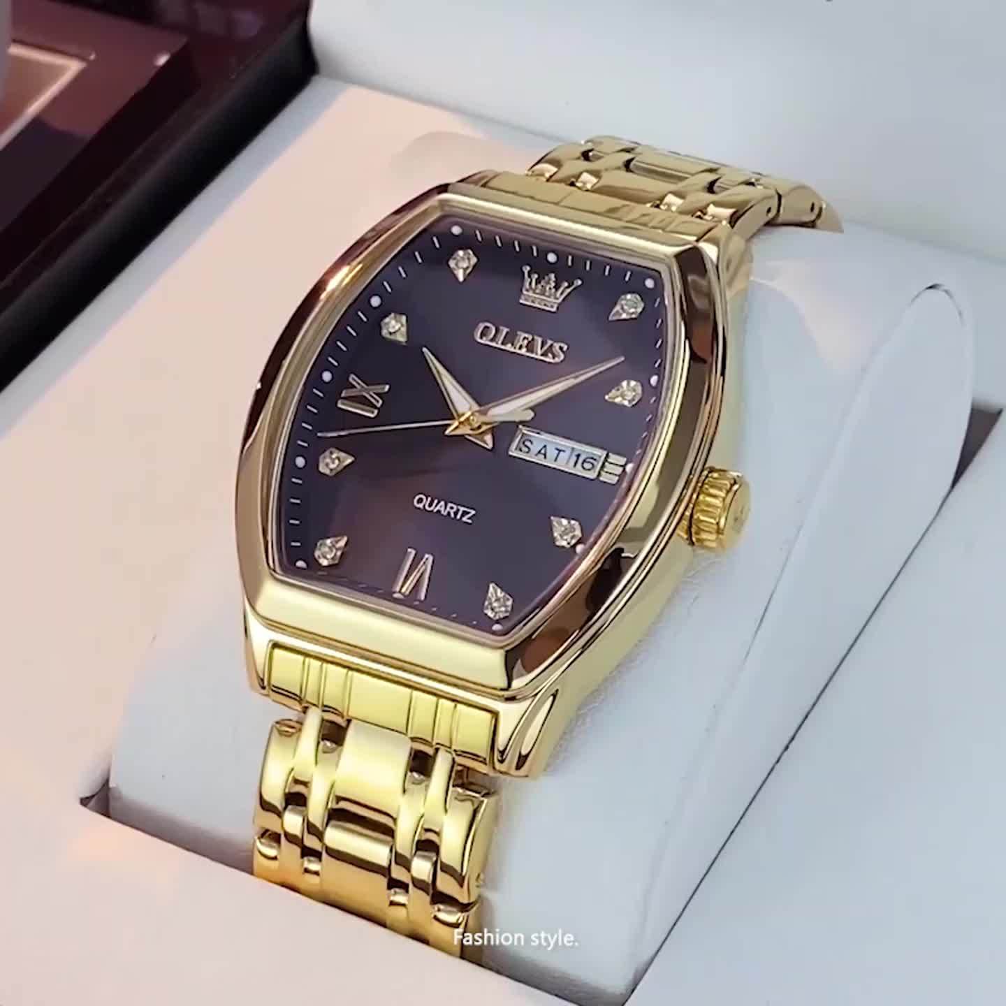 OLEVS Top Brand Original Men'S Wrist Watches Best Selling Fashion Trend Design High Quality Stainless Steel Dual Calendar Quartz Luxury Watch For Men