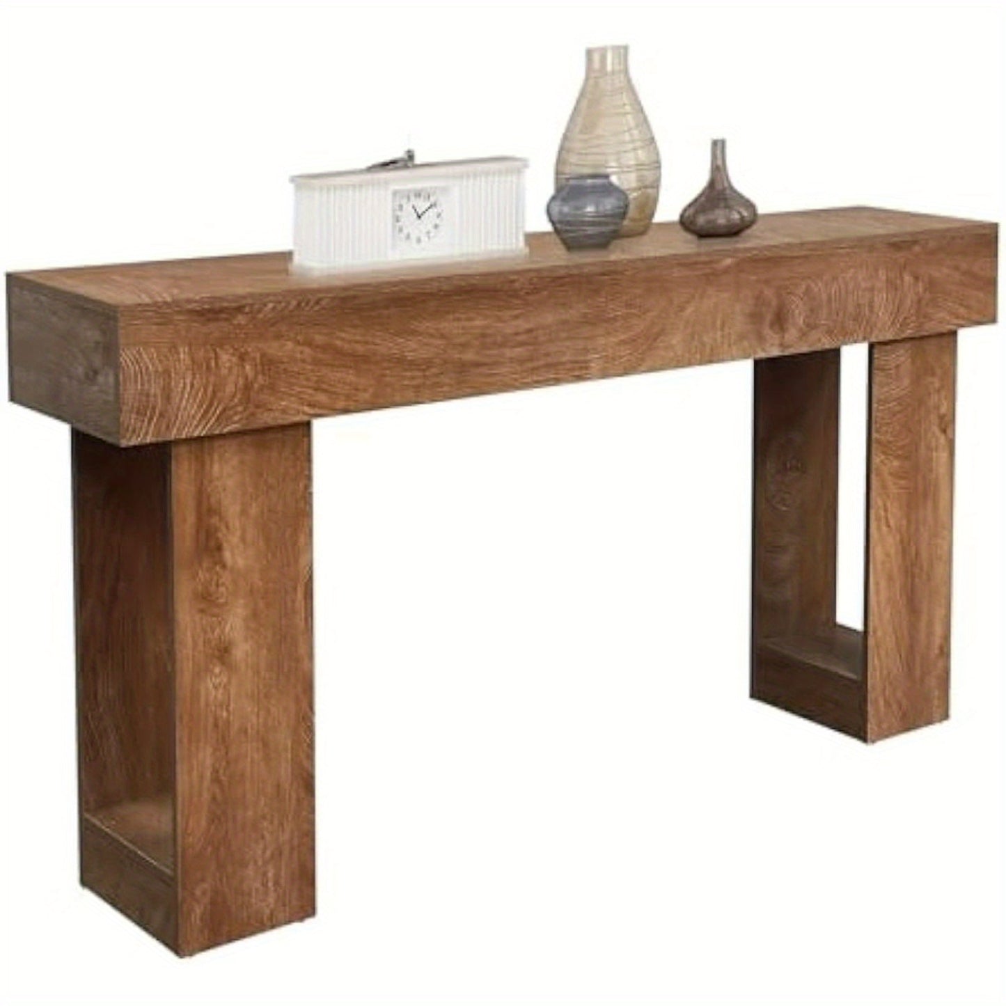 A 63-Inch Long Console Table Designed for Entryways, Perfect for Home Decor. This Solid Wood Rectangular Sofa Table Fits Behind The Couch And Serves As a Farmhouse-Style Entryway Table Suitable for Entrances, Hallways, Living