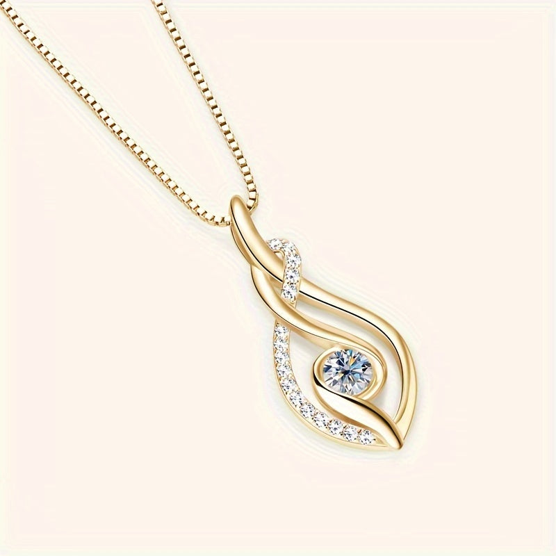 S925 Silver 0.25/1/2 Carat Moissanite Necklace, High-Quality Elegant and Exquisite Women's Fashion Pendant Necklace, 925 Silver Necklace, Women's Jewelry Necklace for Daily Wear/Party/Birthday/Anniversary, Perfect Gift for Lo