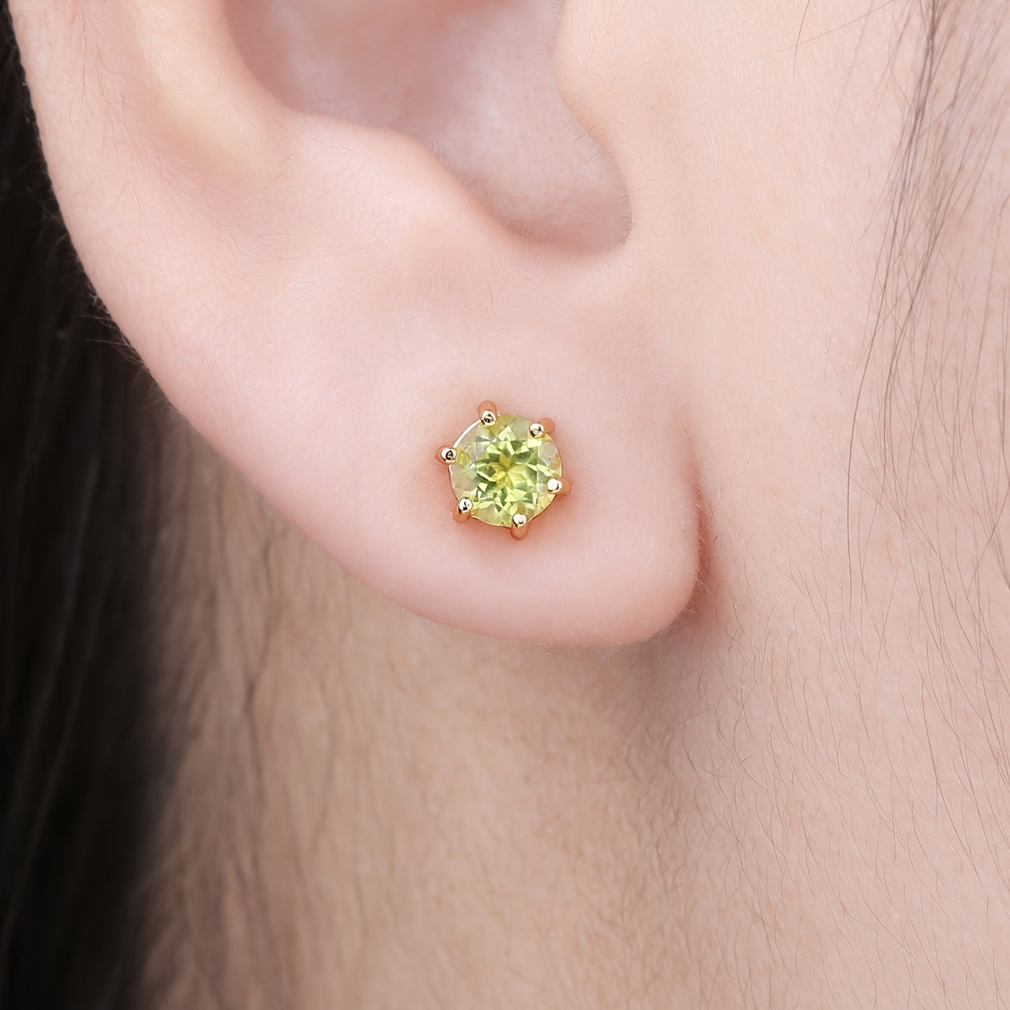 1pair 925 Sterling Silver Simple And Elegant Classic Design Exquisite Multi-faceted Round Cut Natural Gemstone Birthstone Stud Earrings Yellow&Rose for Women for Girl for Daily Decoration for Prom Party Banquet Fine Jewelry