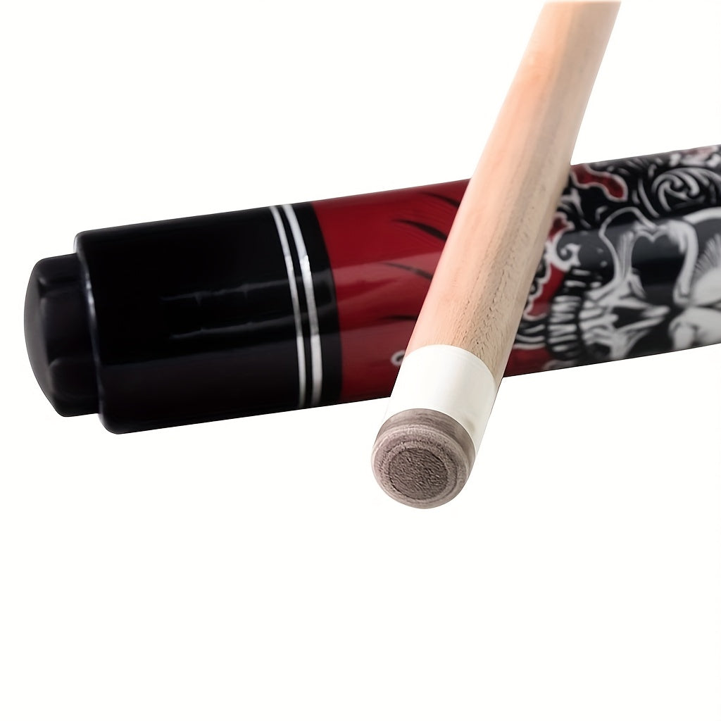 Professional Pool Cue Stick - Heavyweight Maple Billiard Cue with Red & Black Gothic design, Non-Slip Grip, for Pool, Snooker, Training - Ideal Gift for Billiards Players (Birthday, Christmas) - Durable Maple Wood Constructio