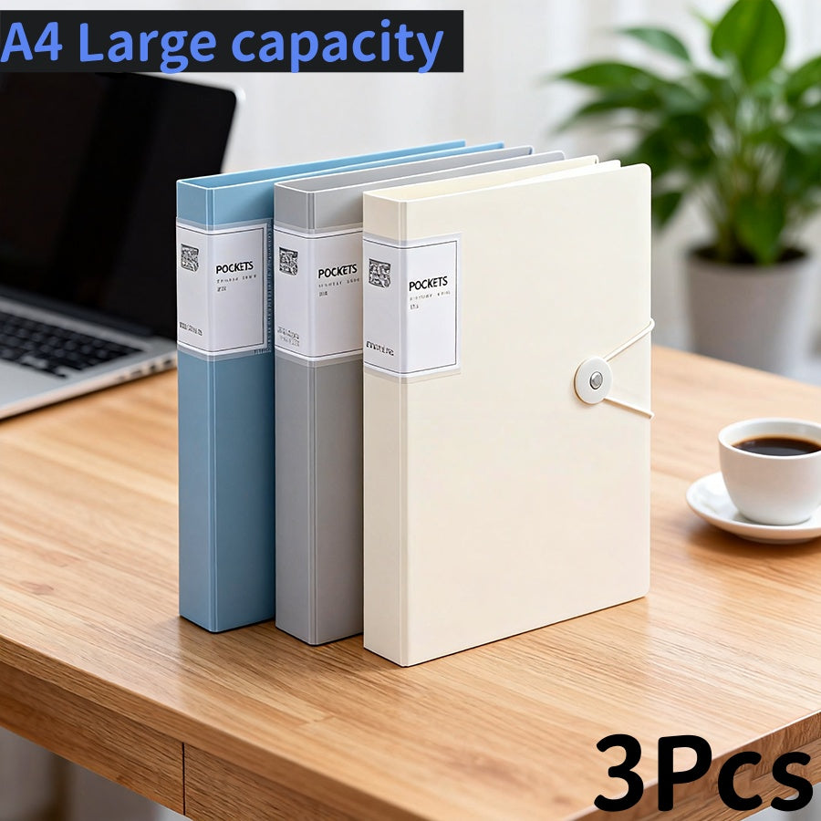 3 Packs ( Binder Units) Professional A4 Ring Binder - Heavy-Demand Compatible for, Office & Use | 180-Page Acid-Free Pages, Pages for Document Organization, Minimalist Binding for Binders & Loose- Systems