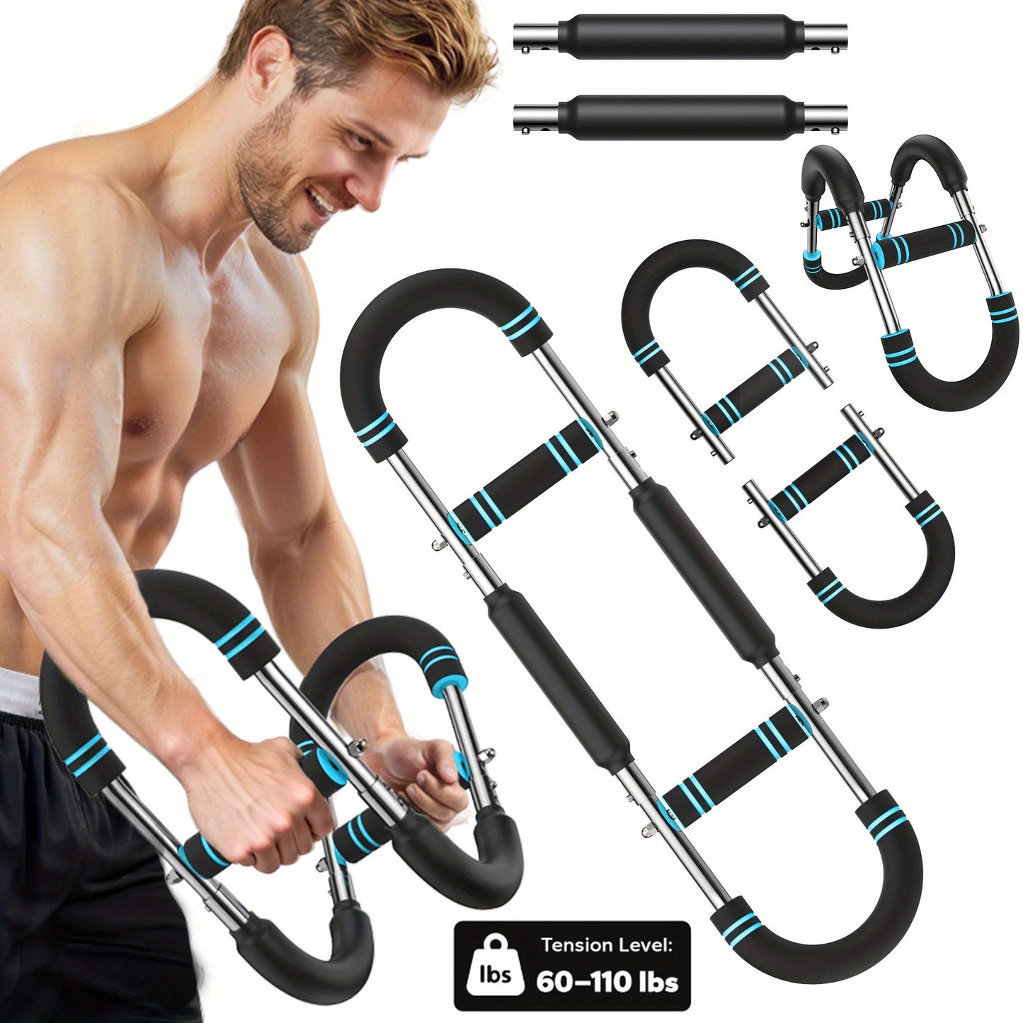 MERACH Adjustable Arm and Chest Muscle Trainer Arm Strength Training Bar Versatile Exercise Equipment for All Levels Men's Fitness Equipment for Effective Strength Training Gym Accessories