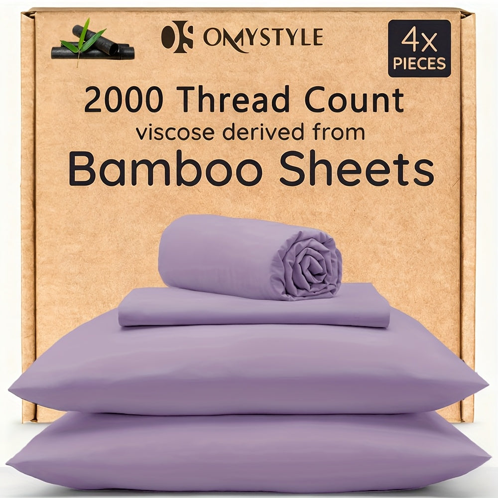 4pcs/6pcs Bamboo Cooling Bedding Set - Breathable And y - Fit for Hot Sleepers And Sweats, Pillowcases, Flat Sheet And Fitted Sheet - A Perfect Gift for Family