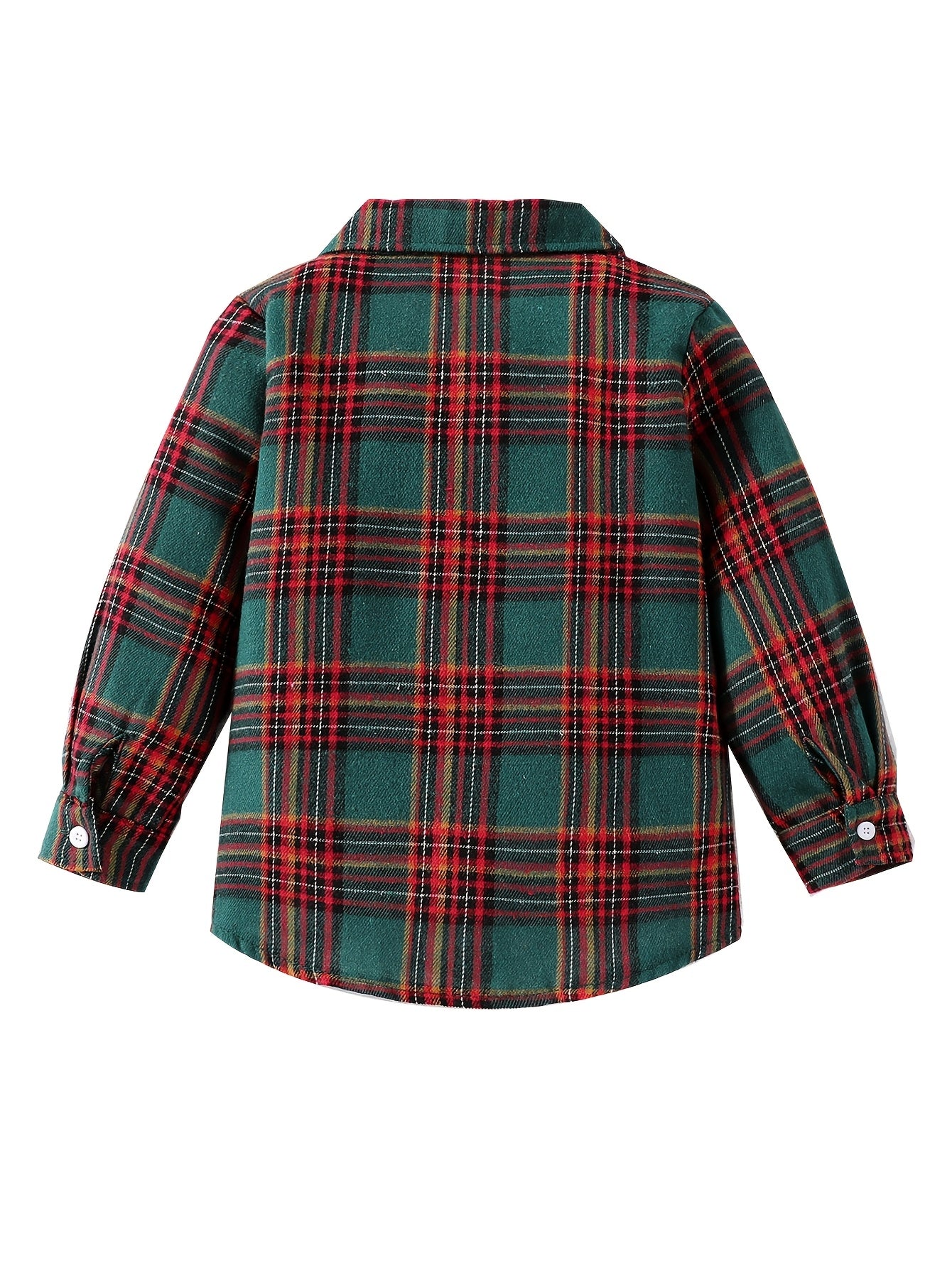 Boys' Party Gentleman Bow Tie Long Sleeve Collared Shirt, Christmas Gift, Plaid Dress Shirt Suitable for Autumn and Winter