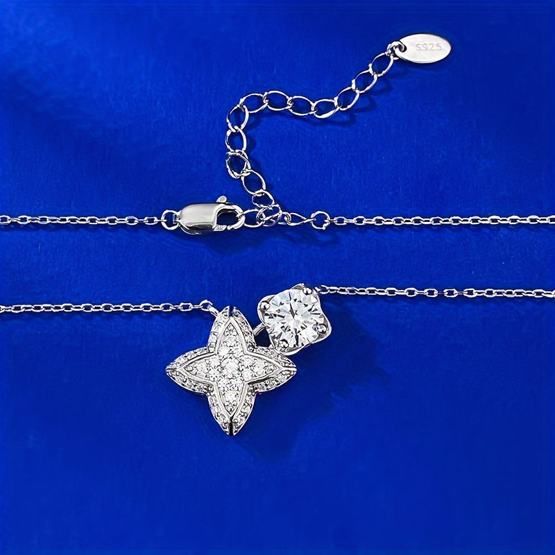 S925 Silver 1ct Moissanite Pendant High-quality, Gorgeous And Elegant Women's Fashion Pendant Women's Jewelry, 925 Silver Necklace Your Daily Surprise Gift Perfect For Everyday, Birthdays Anniversaries The Best Holiday Gift C