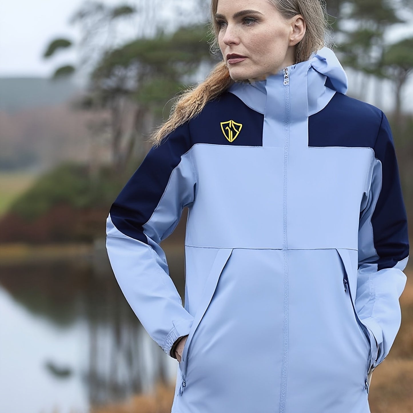 Women'S High Quality Windproof Hooded Raincoat - Lightweight Windbreaker Jacket with Full-Zip Front, Full-Zip Hooded Design, Full-Zip Pockets & Adjustable Hem - Heavy-Duty Windproof & High Quality Outerwear for Hiking, Skiing