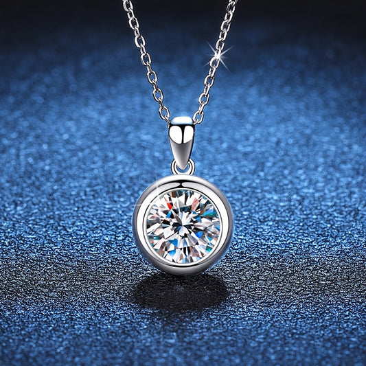 S925 Silvery 1/2 Carat moissanite Pendant Necklace High-quality Elegant And Gorgeous Unisex Fashion Pendant Necklace 925 Silvery Chain moissanite Jewelry Perfect Gift For Daily Wear, Parties, Birthdays, Anniversaries, Friends