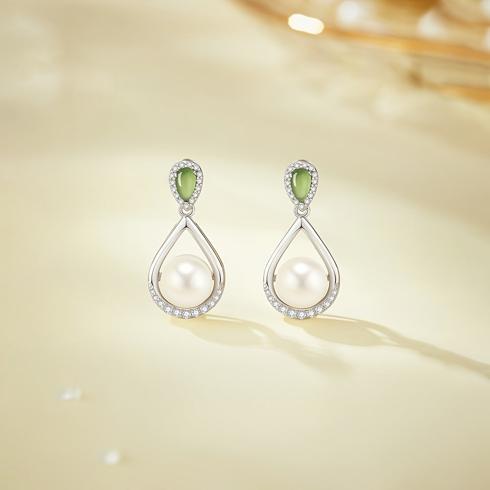 S925 Sterling Silvery Earrings for Women Natural Freshwater Freshwater Pearls Earrings Ear Hooks High-end Temperament Necklace for Women Men's Girlfriend Proposal EngaSynthetic Gemstoneent Wedding Anniversary Halloween Christ