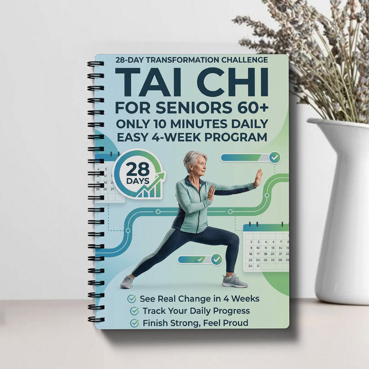 1 Tai Chi Exercise Manual for Elderly and Beginners | Suitable for Daily Practice and Fitness, Progressive Tai Chi Guidance, Spiral Bound, Ideal Gift for Parents, Transparent Paper