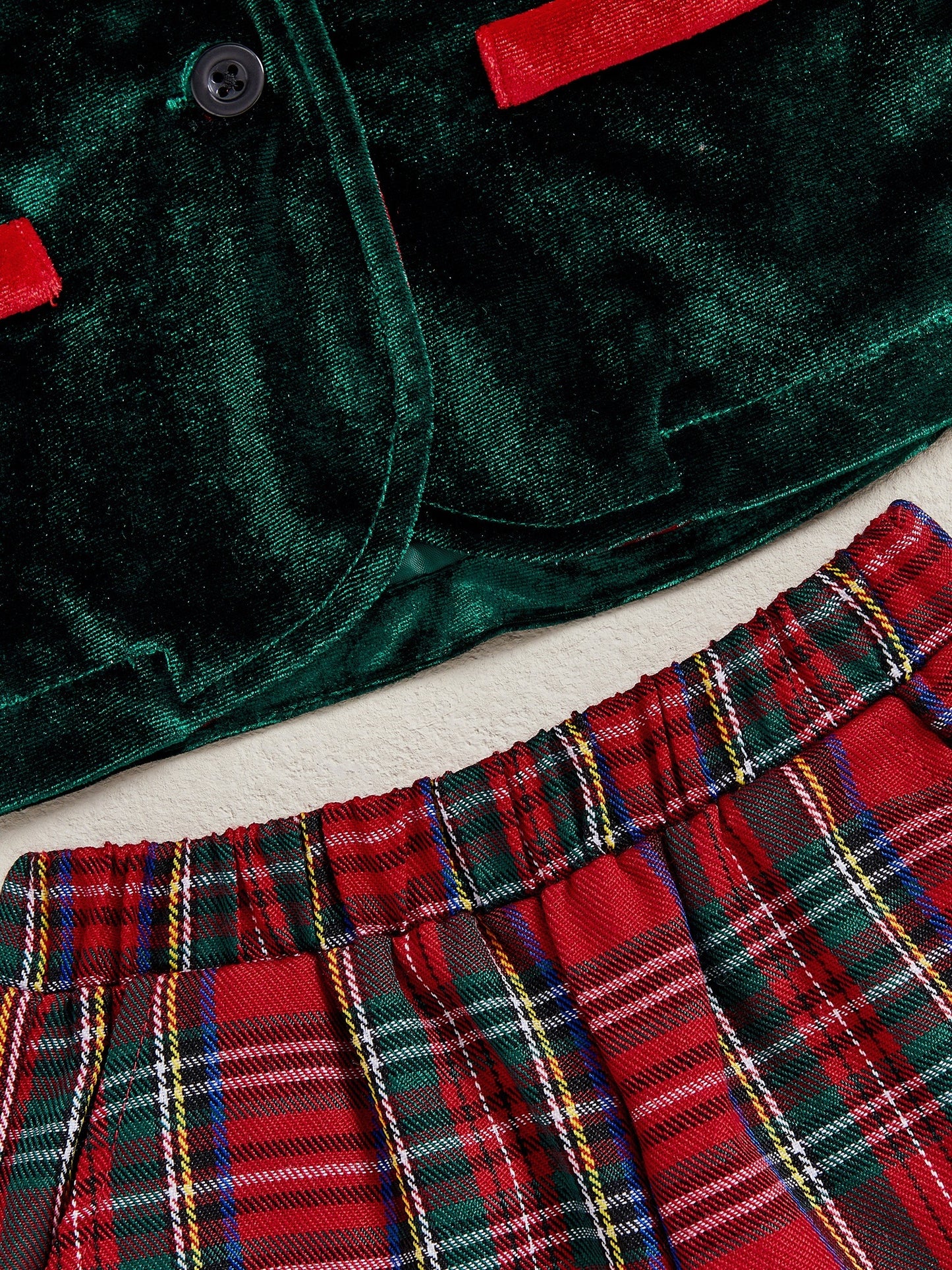 Toddler Infant Baby Boy Christmas Outfit Button up Long Sleeve Jacket and Elastic Plaid Pants 2pcs, Simple Fashion Fall Clothes for 1-4 Years, Perfect for Christmas Parties, Family Photos, Holiday Gatherings Cool Days, Perfec