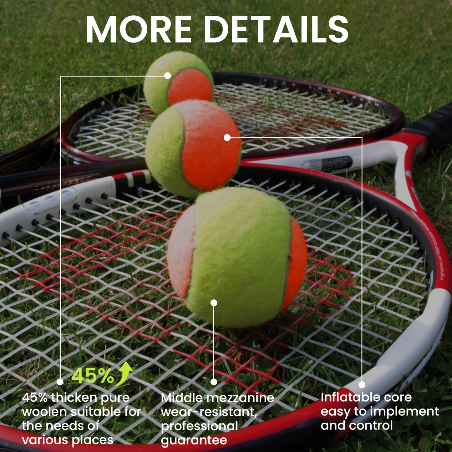 GKANDI 18/24 Pack Durable Orange Tennis Balls Low-pressure Stage Non Pressure Bulk Training Tools, Suitable for Novice Tennis Players Beginners