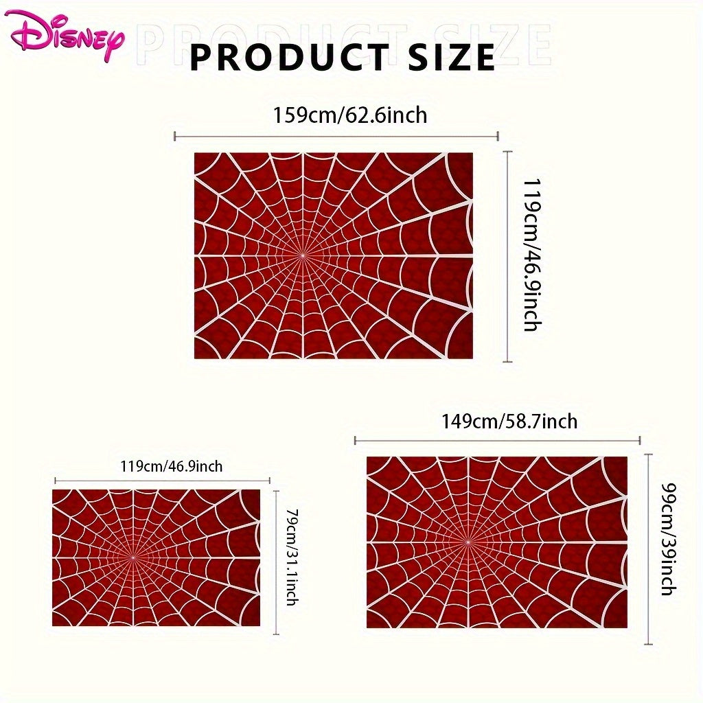 Red Spider Web Anime Embroidered Area Mat - Washable Non-Slip Mat for Bedroom, Living Room, or Game Room Decor - Perfect Valentine'S Day Gift for Anime Enthusiasts, Bedroom Decor | Spider Web Design | Durable Polyester, Spide