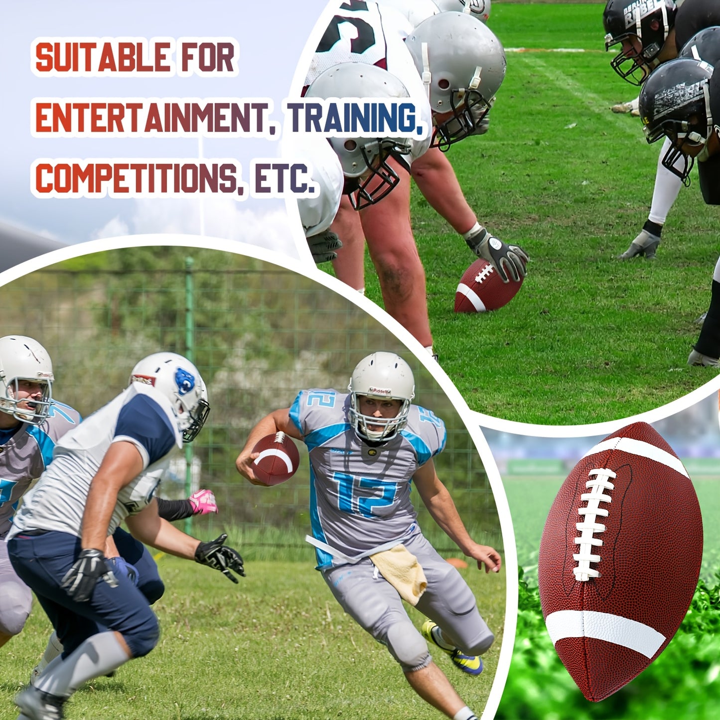 Composite Leather Footballs Official Size Composite Leather Balls Composite Leather Inflatable Footballs With Pump Indoor Outdoor Footballs Bulk For Training And Recreational Play