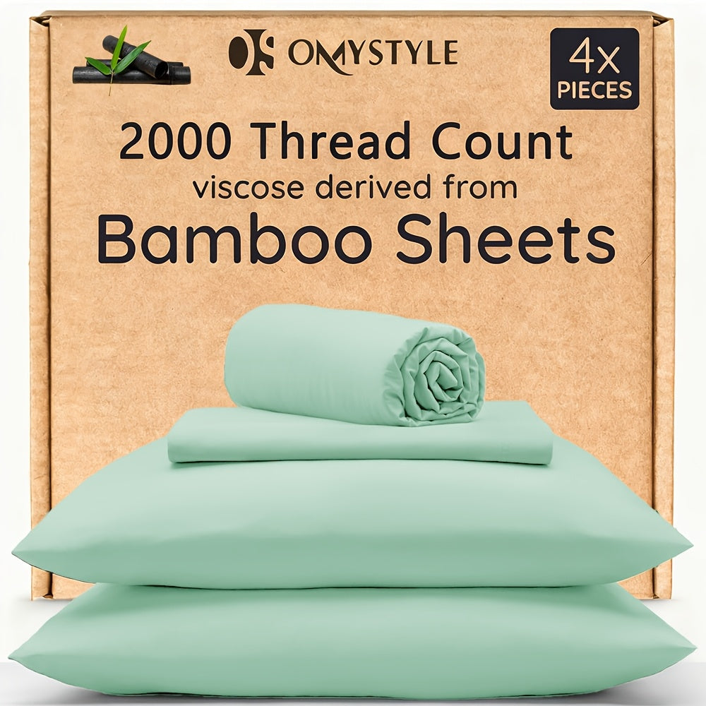 4pcs/6pcs Bamboo Cooling Bedding Set - Breathable And y - Fit for Hot Sleepers And Sweats, Pillowcases, Flat Sheet And Fitted Sheet - A Perfect Gift for Family