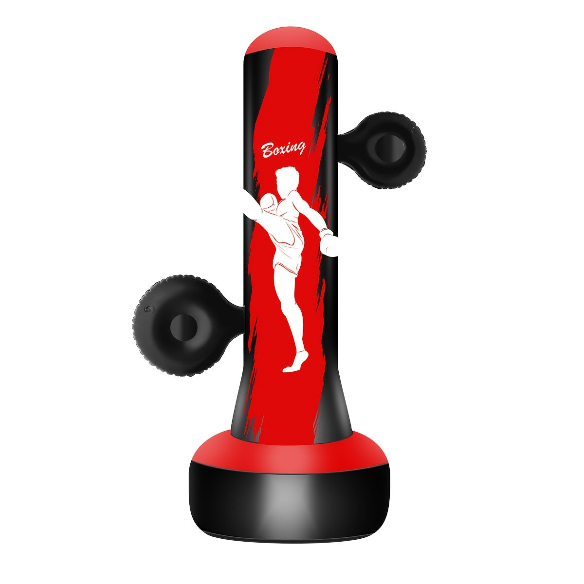 Independent Punching Bags Designed for Adults - 69" Tall Heavy Boxing Suitable for Men - Inflatable Kickboxing for Home, Office, Or Gym with Two Target Points - Red - Perfect Christmas Gift (Remember to Wear Gloves)