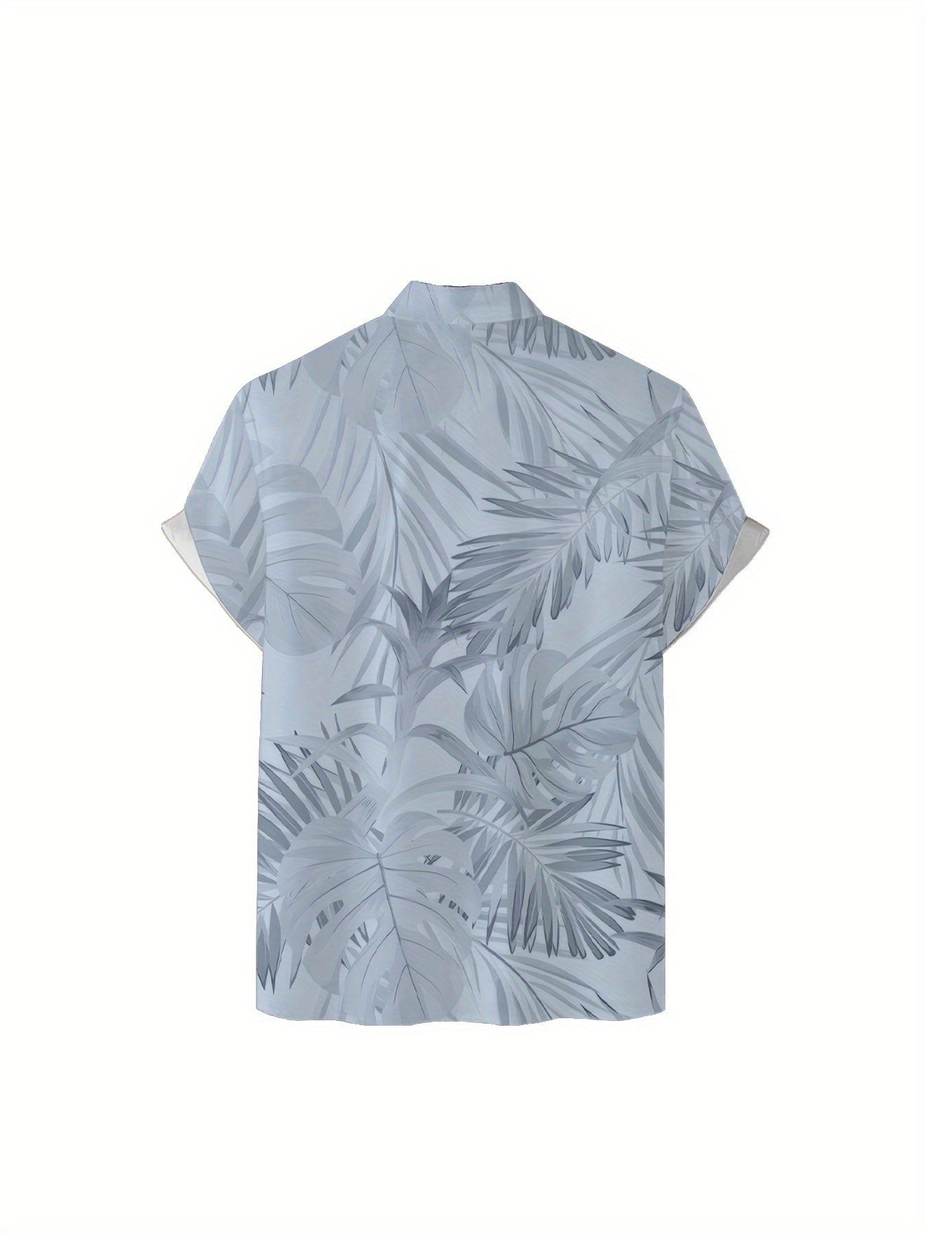 Men's Lightweight Summer Shirt - Beige Tropical Leaf Print Button-Up, Soft Polyester Fabric Relaxed Fit Shirt with Chest Pocket for Beach, Office, Formal Events - Wrinkle-Resistant Casual Formal Attire, Cute Shirts for Summer
