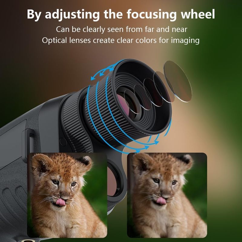 Rechargeable 2.5K 48MP Digital Infrared Night Vision Goggles with 8X Zoom - Ideal for Camping, Bird Watching, and Observation - Black Binoculars for Adults