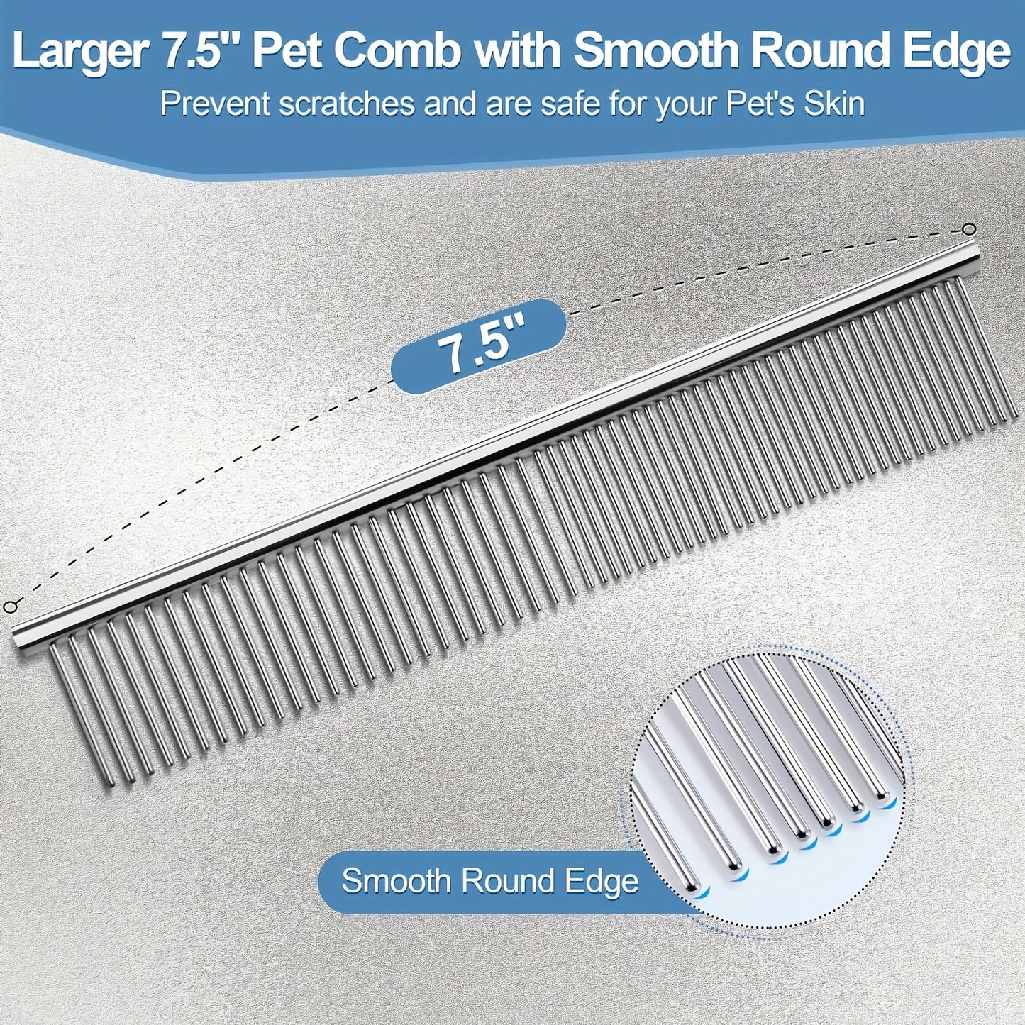 6-in-1 Titanium Coated Professional 4CR Stainless Steel Dog Grooming Scissors with Safety Round Tip, Heavy Duty Pet Grooming Scissors for Dogs, Cats & Other Animals, Iron Alloy, Universal Hand Orientation