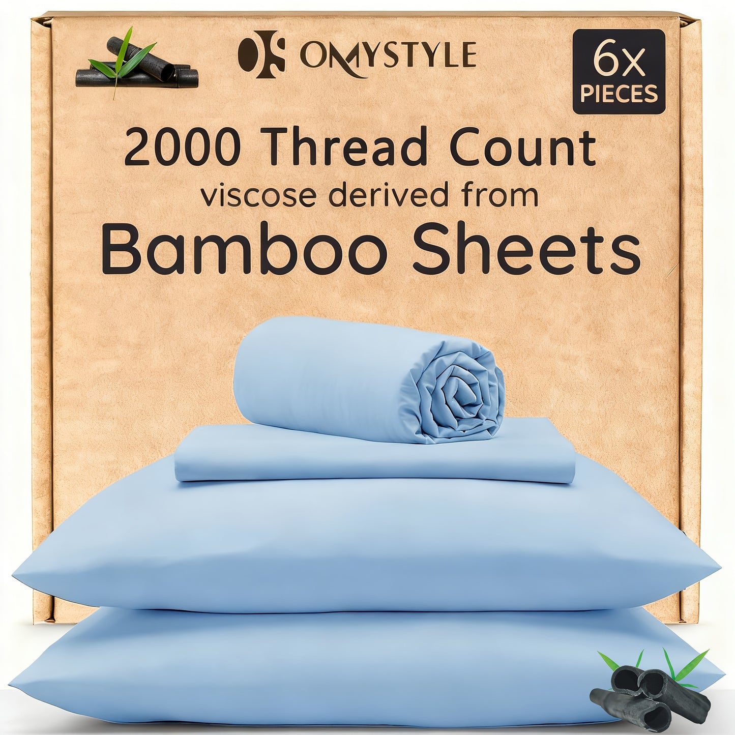 4pcs/6pcs Bamboo Cooling Bedding Set - Breathable And y - Fit for Hot Sleepers And Sweats, Pillowcases, Flat Sheet And Fitted Sheet - A Perfect Gift for Family