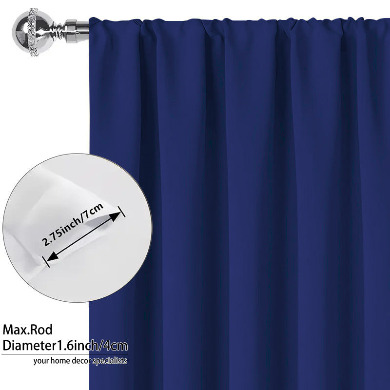 4 Panels Rod Pocket Blackout Curtains | 100% Light Blocking, Thermal and Protection, Privacy-Enhancing for All Rooms, Polyester, Modern Style