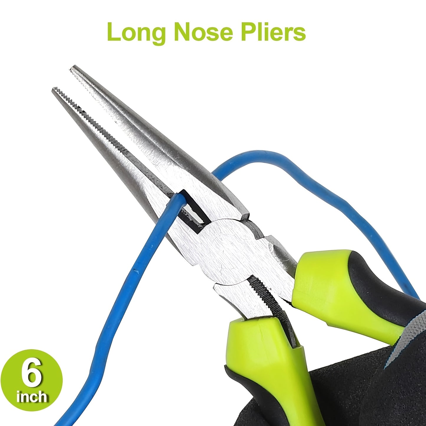 5- Utility Pliers Set with Storage Bag, Includes Groove Joint, Diagonal, Long Nose, Slip Joint Pliers and 8" Adjustable Wrench