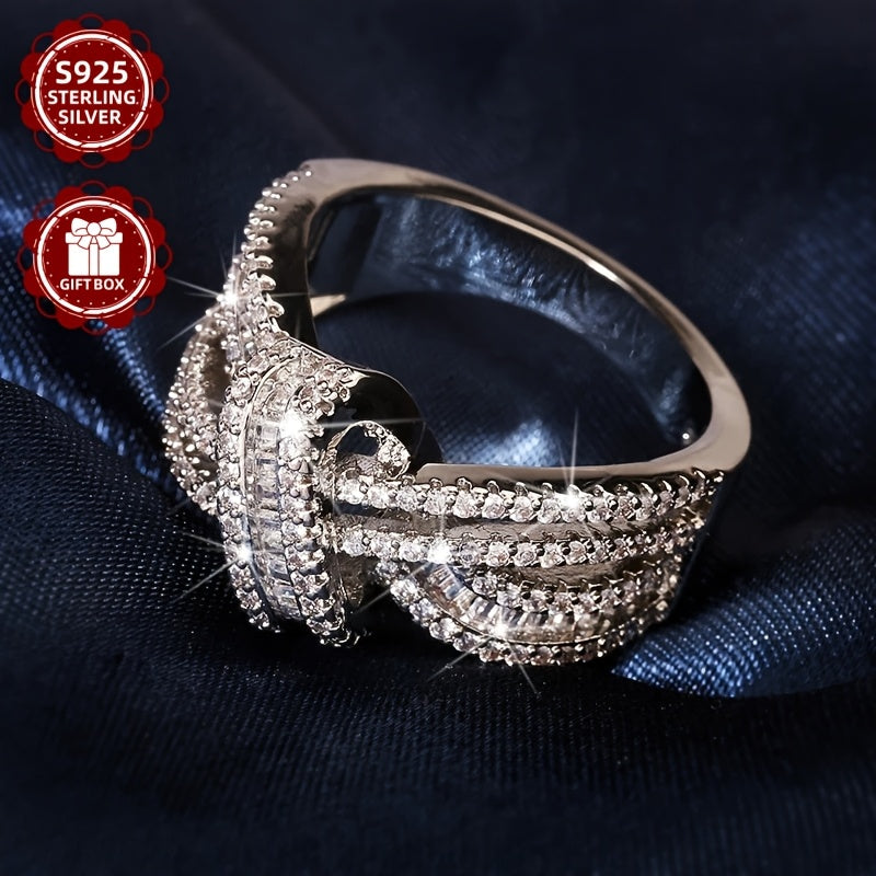 S925 Silver Women's New Fashionable Luxury Bohemian Gorgeous Premium Ring Women's Promise Engagement Wedding Pure Silver Moissanite Ring Suitable for Wedding Birthday Gift Christmas New Year Ring, Romantic Gift, Vintage Ring,