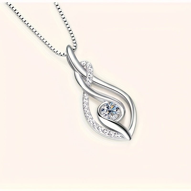 S925 Silver 0.25/1/2 Carat Moissanite Necklace, High-Quality Elegant and Exquisite Women's Fashion Pendant Necklace, 925 Silver Necklace, Women's Jewelry Necklace for Daily Wear/Party/Birthday/Anniversary, Perfect Gift for Lo