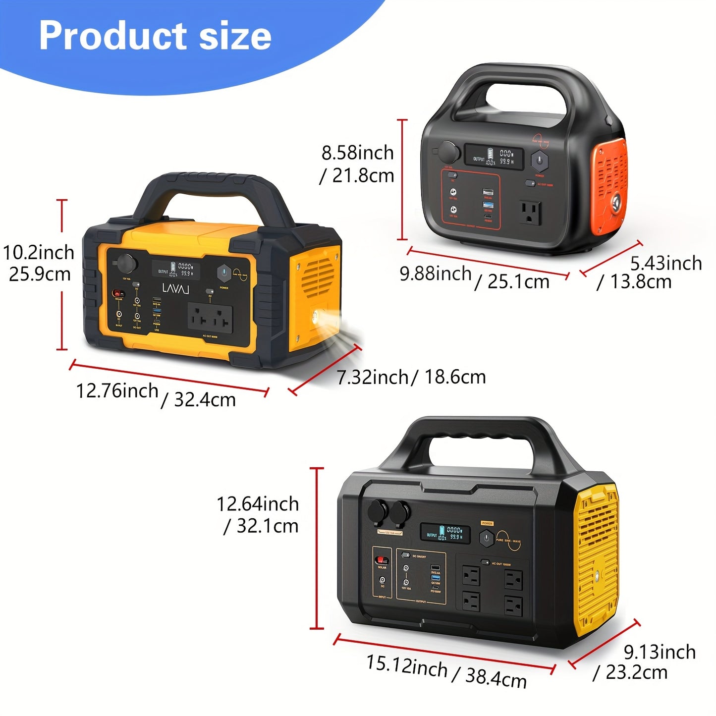 300W/293Wh, 600W/642Wh, 1000W/1024Wh Portable Power Station, Solar Generator(Excluding Solar Panels) with AC Qutlet/2 DC Ports/3 USB Ports Backup Battery/Power Supply for Qutdoor Trip Camping Emergency Survival Gear Travel Hu