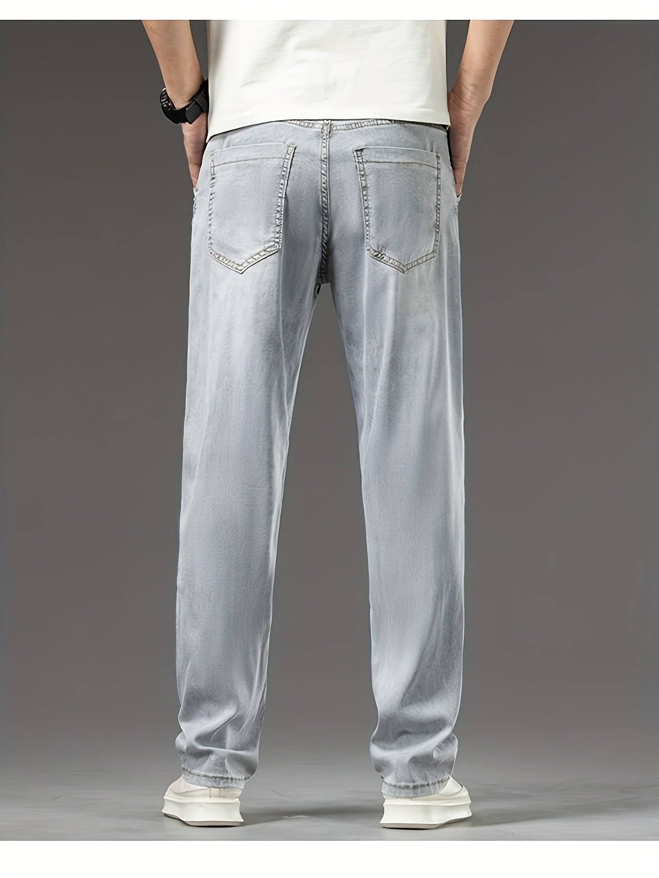 Men's Summer High-quality Lyocell Jeans, Breathable, Soft And Draping, Slightly Stretchy, Loose Straight Fit.