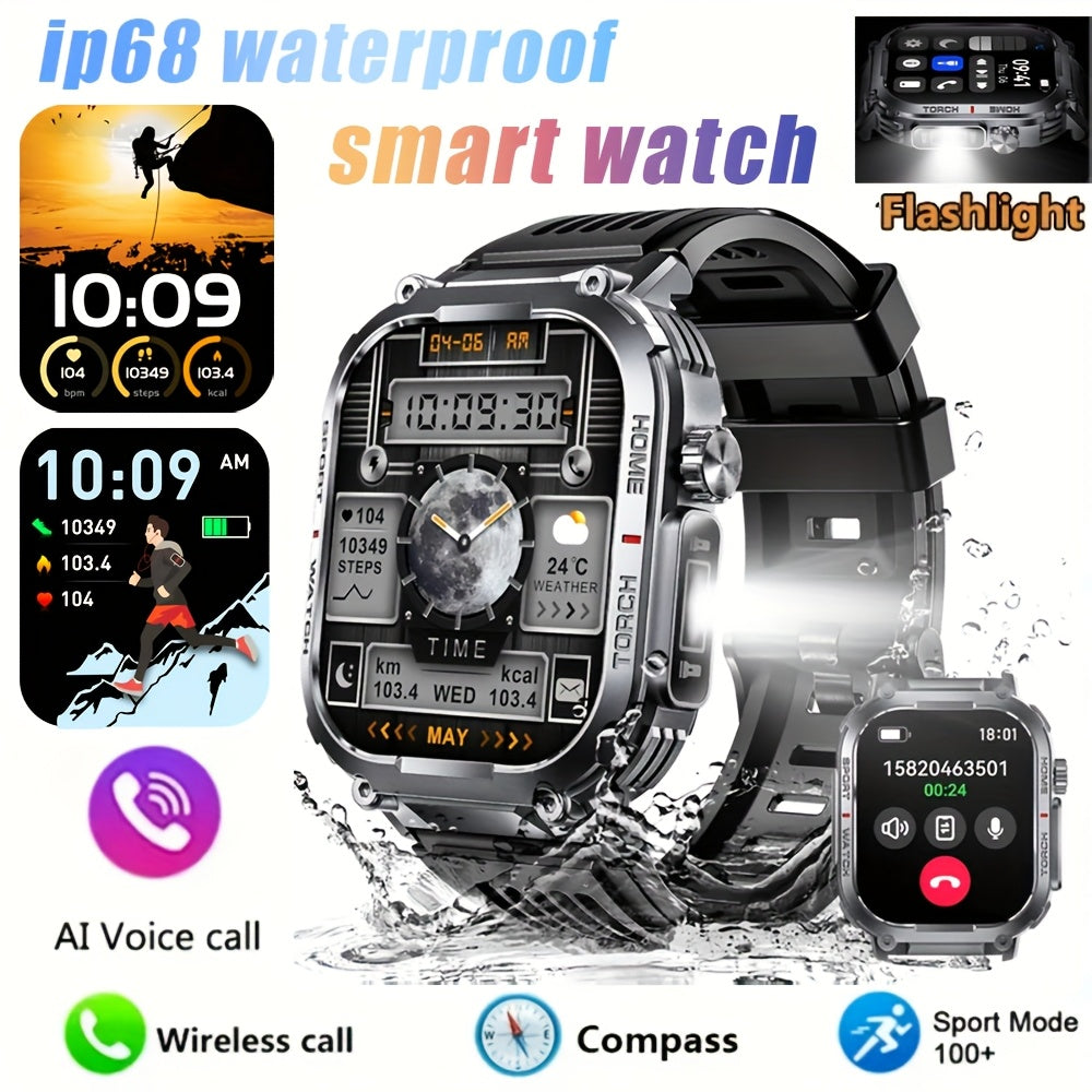 Smart Watch for Men Women(Answer/Maker Calls), Sports Watches for iPhone Android, 100+ Sport Modes Fitness Tracker, Waterproof, Rugged Smartwatch with Sleep Monitor Activity Tracker, Gifts for Camping Hiking Lovers