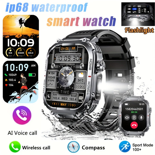 Smart Watch for Men Women(Answer/Maker Calls), Sports Watches for iPhone Android, 100+ Sport Modes Fitness Tracker, Waterproof, Rugged Smartwatch with Sleep Monitor Activity Tracker, Gifts for Camping Hiking Lovers
