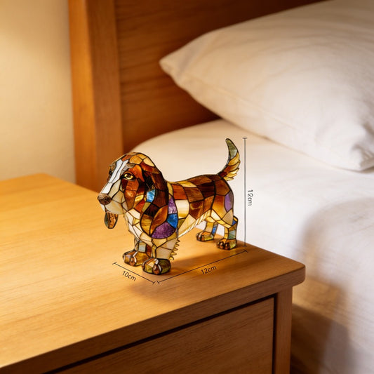 Handmade LED Painted Puppy Statue - Glowing Night Light, Colorful/Outdoor Decoration, Suitable for Bedside, Bookshelf, Desk - Cute Puppy/Glowing Dog Ornament, Home Decor (Battery Not Included)